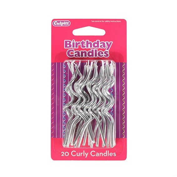 Bougies Twister Argent x20
