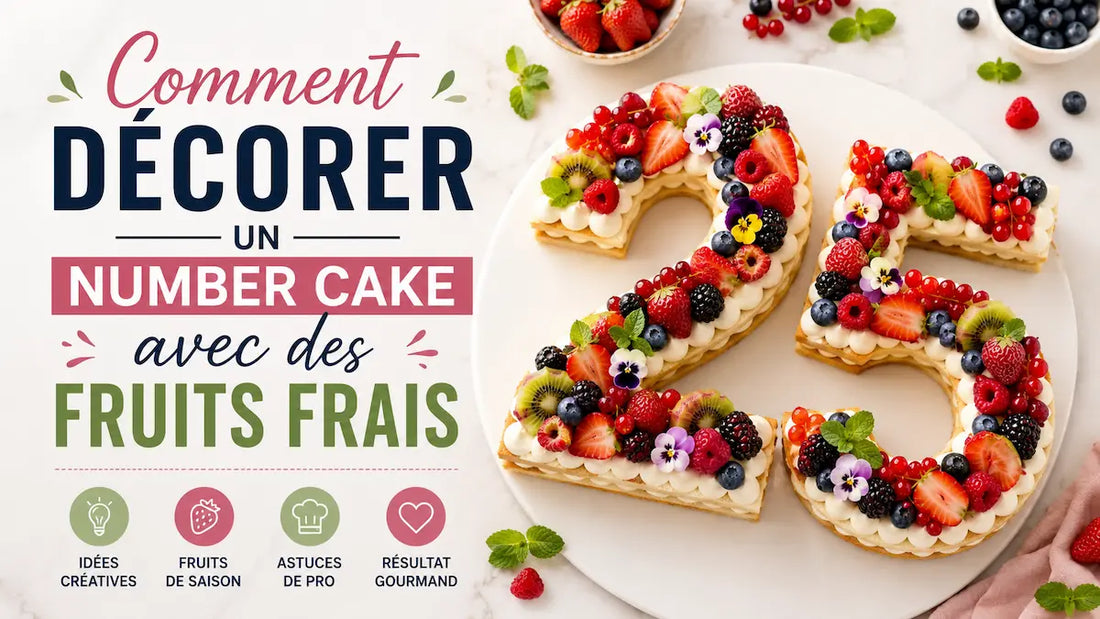 Comment décorer un number cake avec des fruits frais