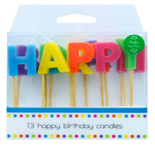 Set Bougies Lettres Happy Birthday