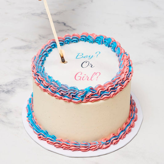 Gateau reveal cake burnaway enflammé