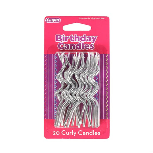 Bougies Twister Argent x20