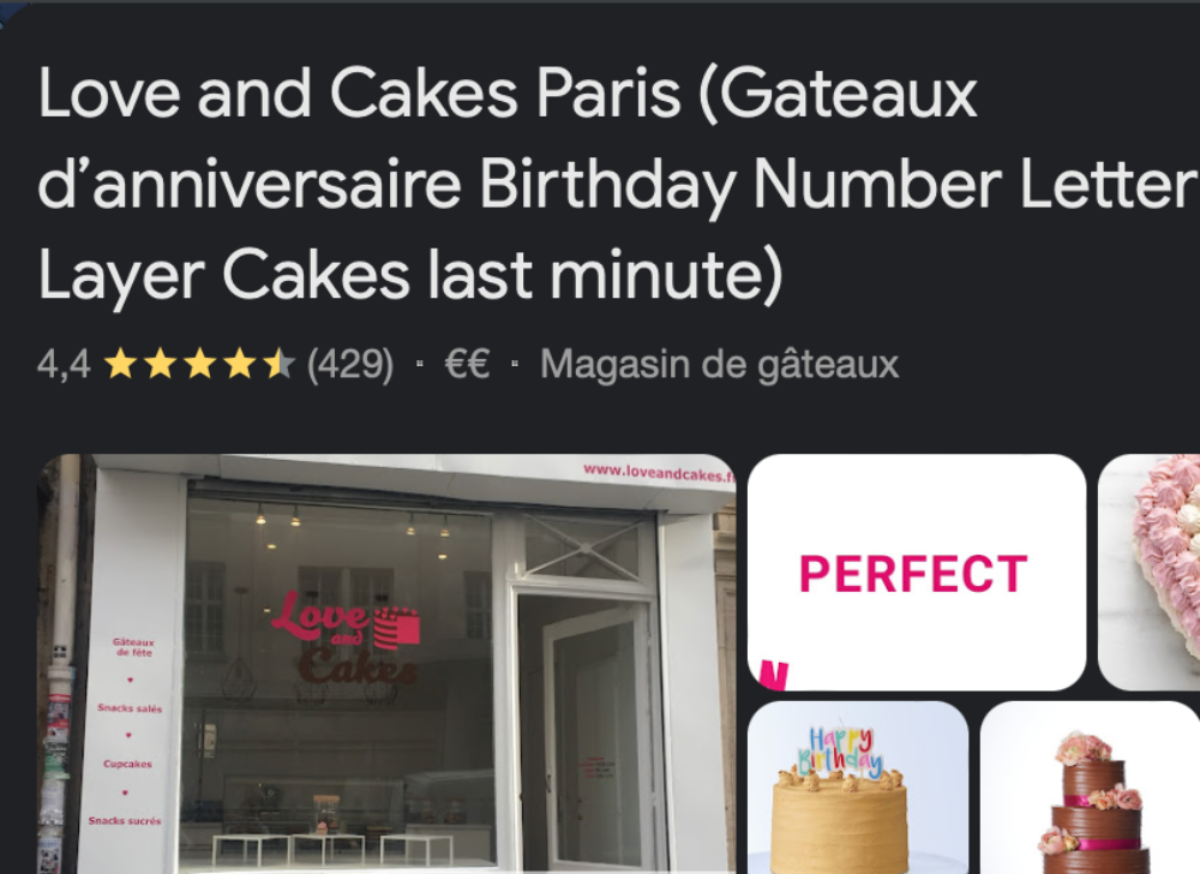 Love and Cakes Paris boutique